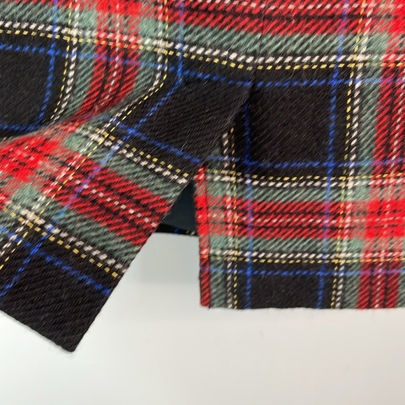 L.L.Bean Favourite Fit Skirt Wool Blend Weave Plaid Tartan Red Green Navy 6P - Picture 5 of 10